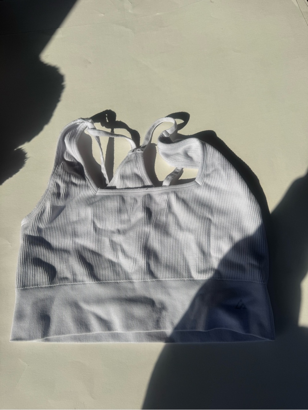 White Ribbed Women's Bralette - Unbranded
